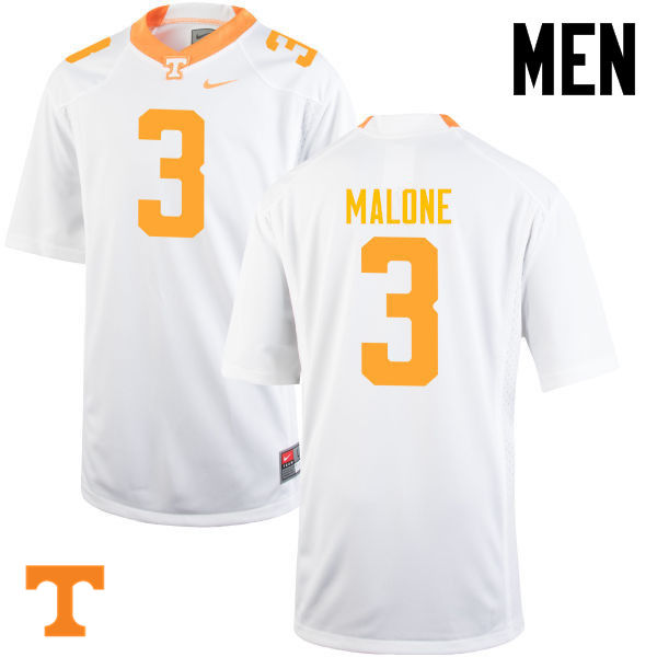 Men #3 Josh Malone Tennessee Volunteers College Football Jerseys-White